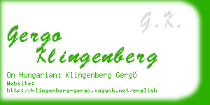 gergo klingenberg business card